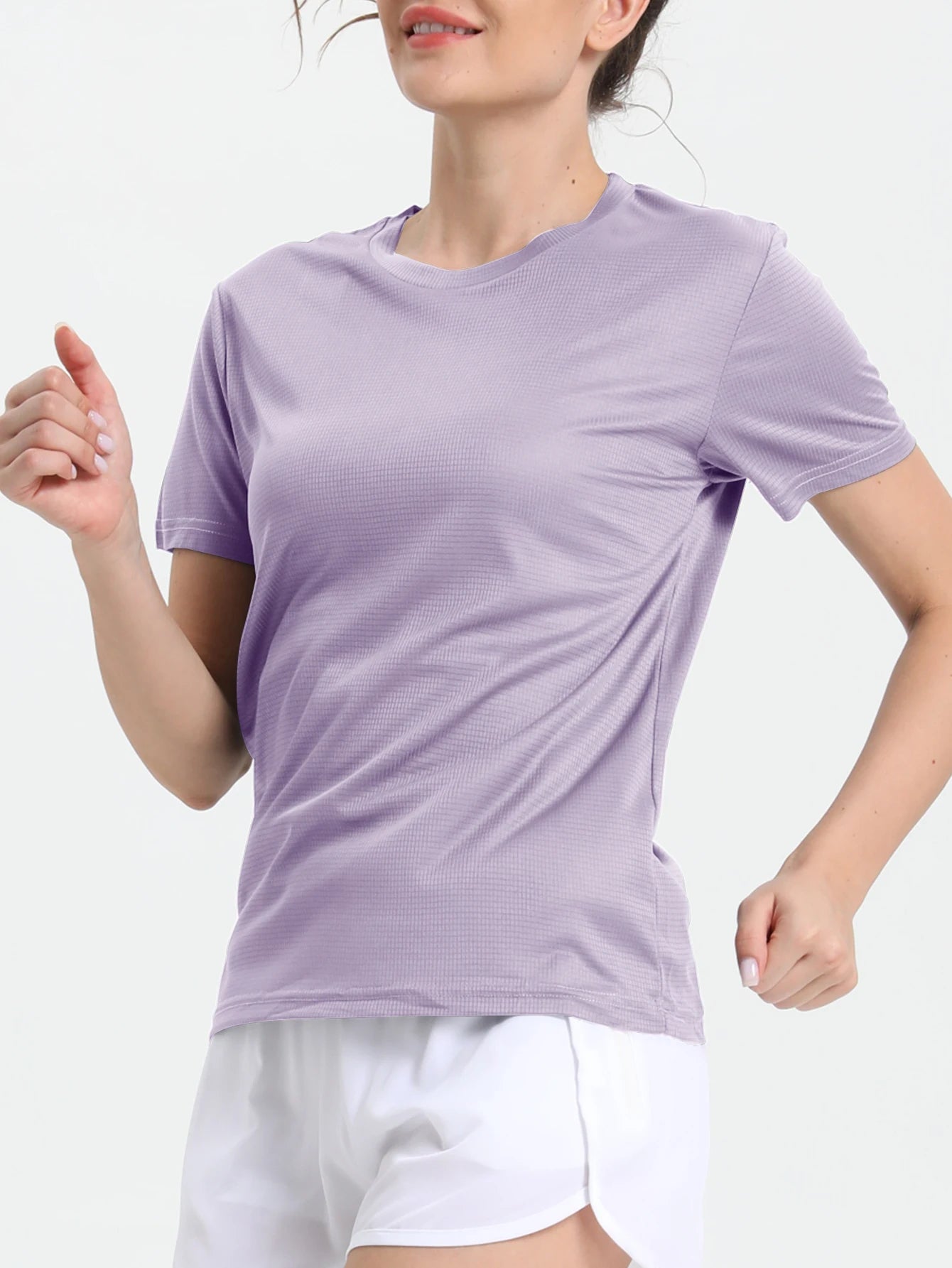 Women's Solid Color Ultralight Quick Dry Sport T-Shirt,Breathable Lightweight  ,Running Gym Compression Shirt