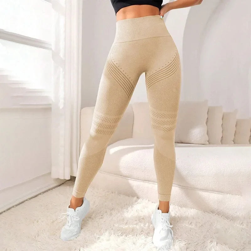 Seamless Knit Leggings for Women Elastic High Waist Tights Gym Trainning Hip Lift Quick Drying and Breathable Fitness Yoga Pants