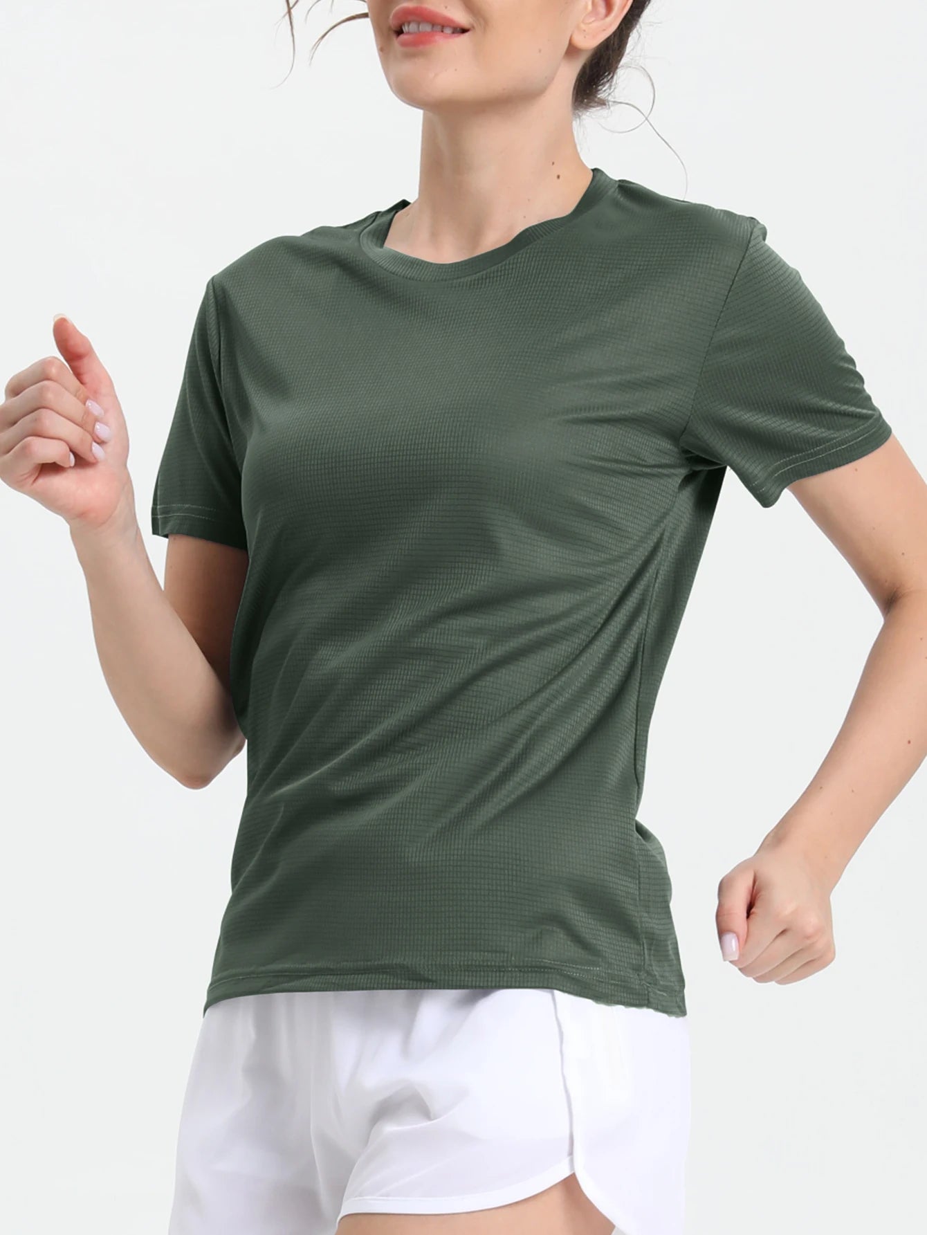 Women's Solid Color Ultralight Quick Dry Sport T-Shirt,Breathable Lightweight  ,Running Gym Compression Shirt