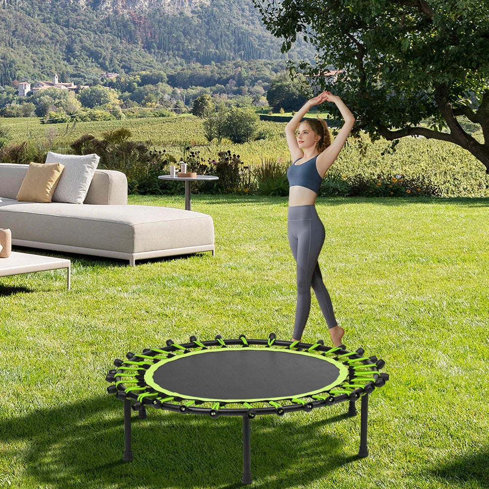 Low-Noise Cardio Trampoline – Compact & Durable