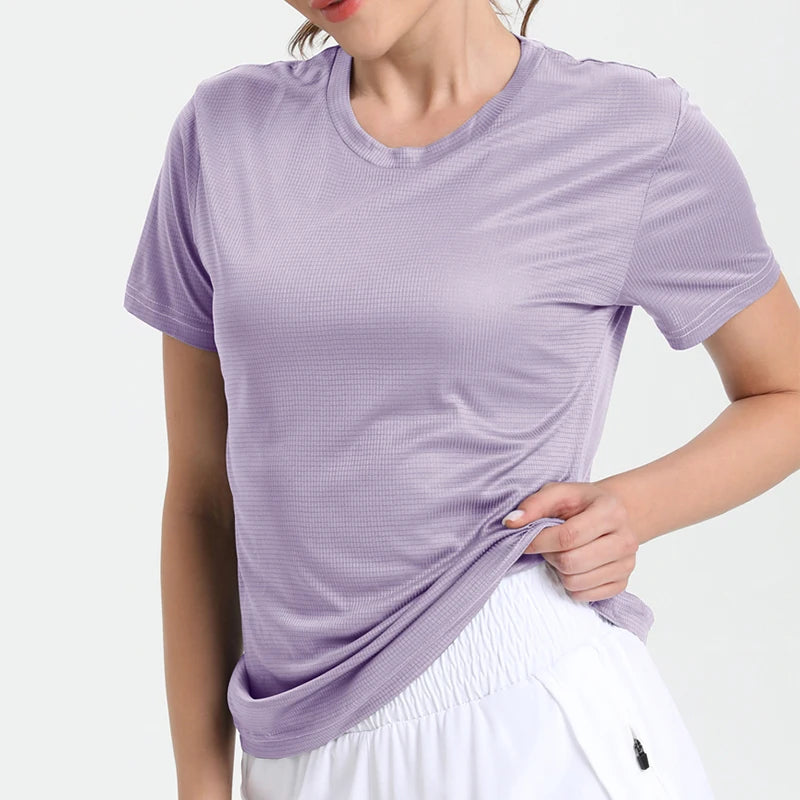 Women's Solid Color Ultralight Quick Dry Sport T-Shirt,Breathable Lightweight  ,Running Gym Compression Shirt