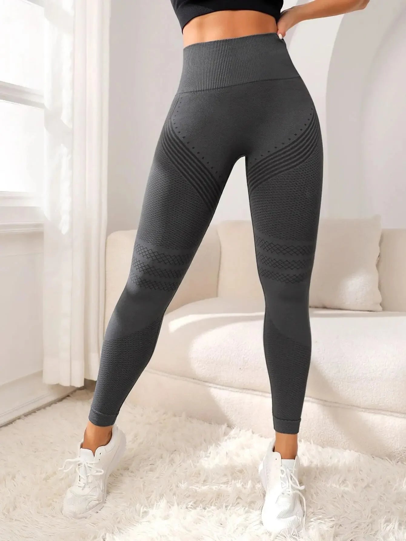 Seamless Knit Leggings for Women Elastic High Waist Tights Gym Trainning Hip Lift Quick Drying and Breathable Fitness Yoga Pants