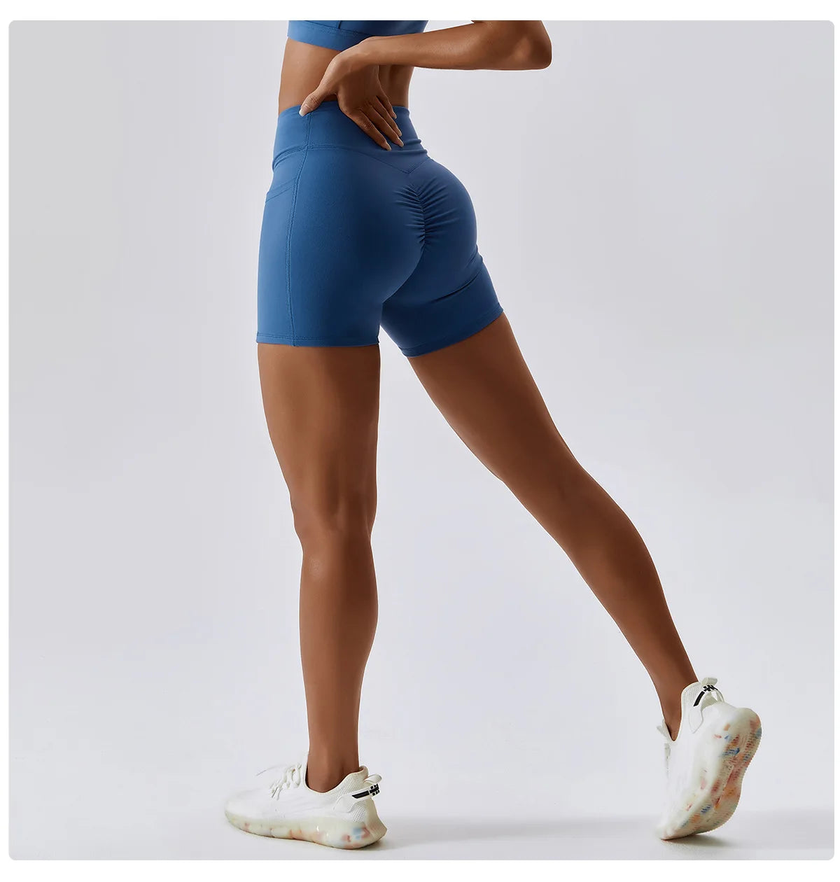 Fitness Shorts Women Tight Cycling Shorts Yoga Shorts Breathable Sports Pants WIth Packet High Waist No Awkward Lines Shorts