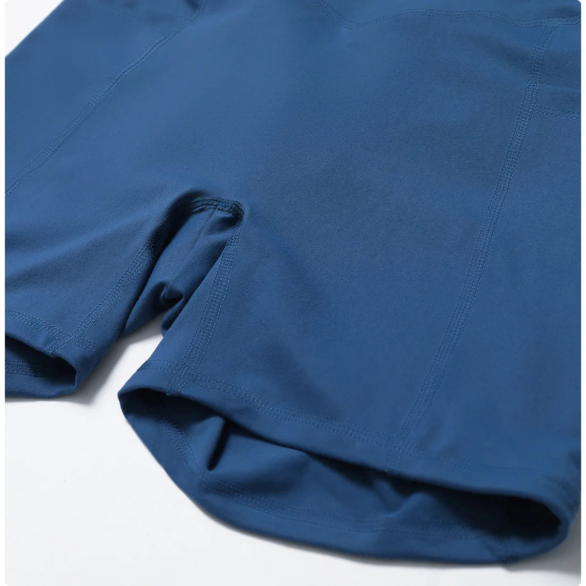 Fitness Shorts Women Tight Cycling Shorts Yoga Shorts Breathable Sports Pants WIth Packet High Waist No Awkward Lines Shorts