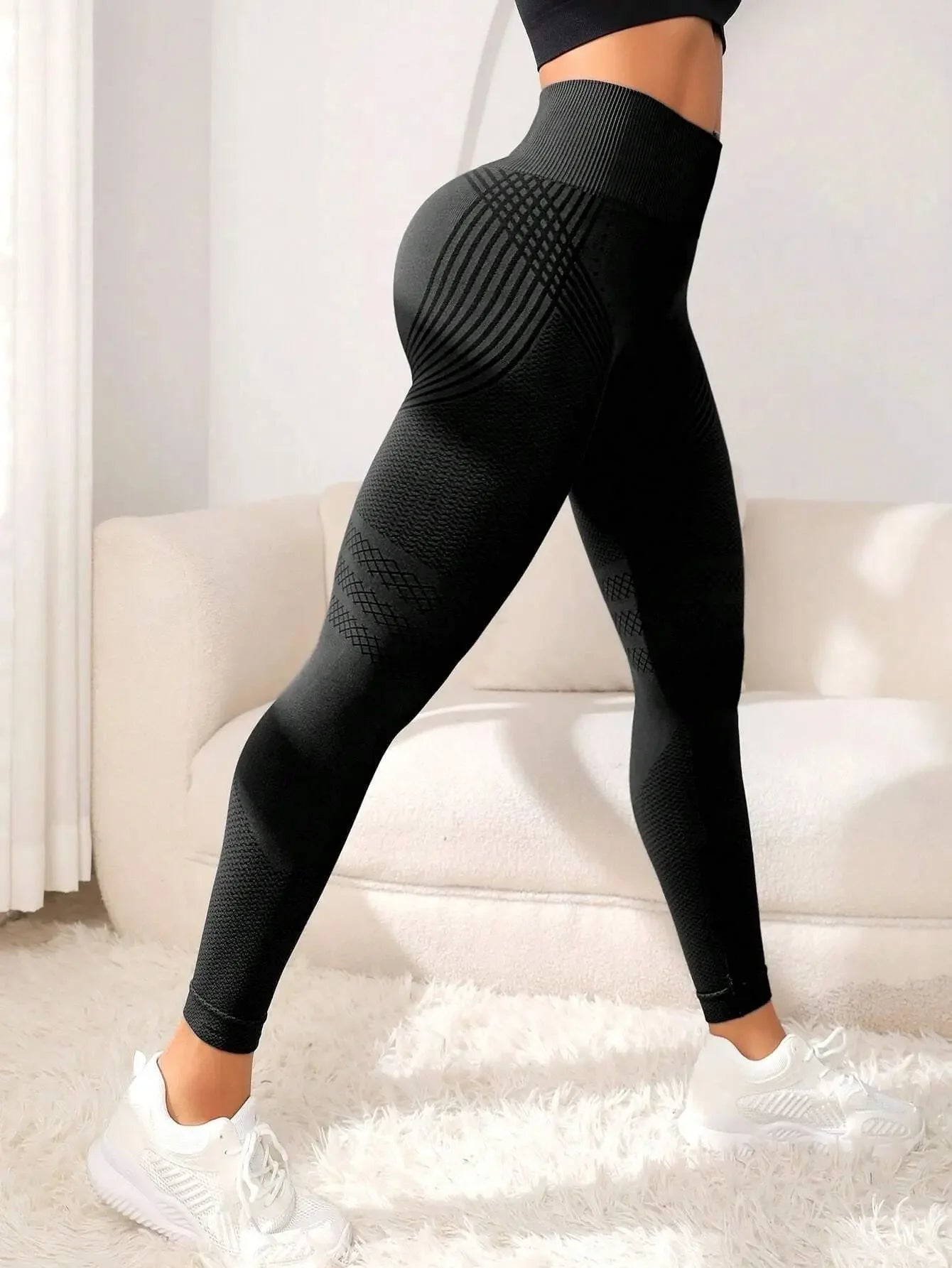 Seamless Knit Leggings for Women Elastic High Waist Tights Gym Trainning Hip Lift Quick Drying and Breathable Fitness Yoga Pants
