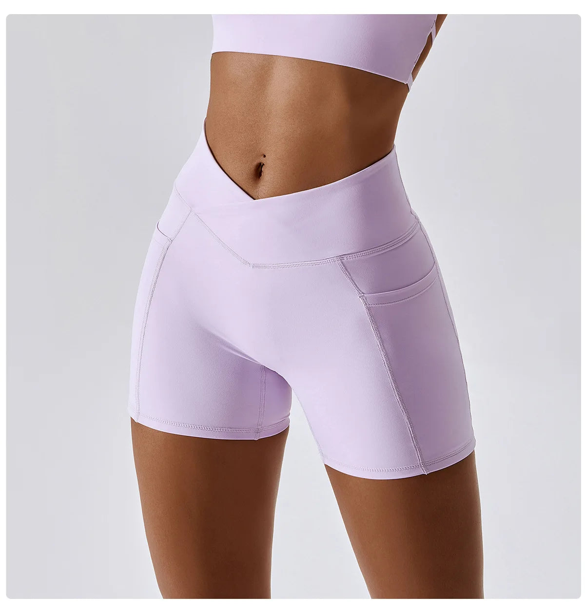 Fitness Shorts Women Tight Cycling Shorts Yoga Shorts Breathable Sports Pants WIth Packet High Waist No Awkward Lines Shorts