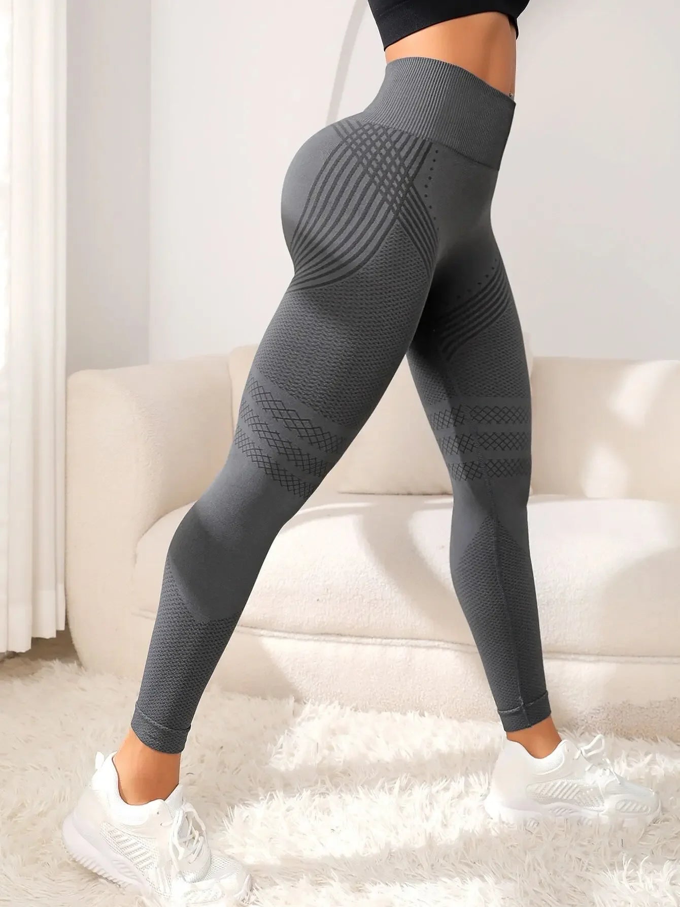 Seamless Knit Leggings for Women Elastic High Waist Tights Gym Trainning Hip Lift Quick Drying and Breathable Fitness Yoga Pants
