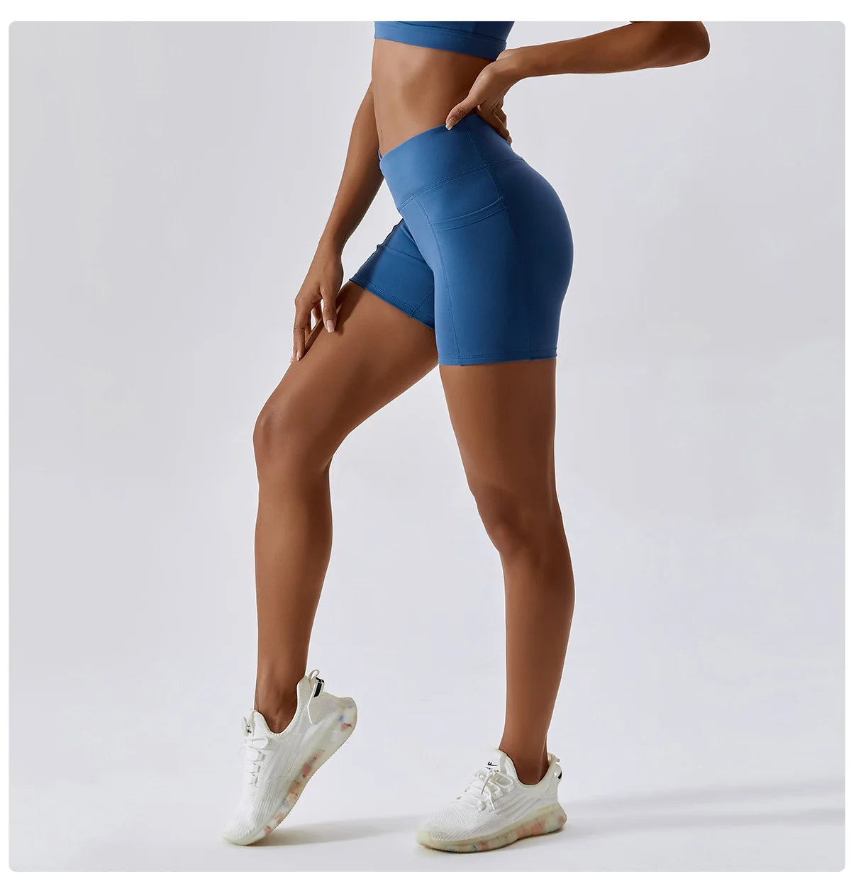 Fitness Shorts Women Tight Cycling Shorts Yoga Shorts Breathable Sports Pants WIth Packet High Waist No Awkward Lines Shorts