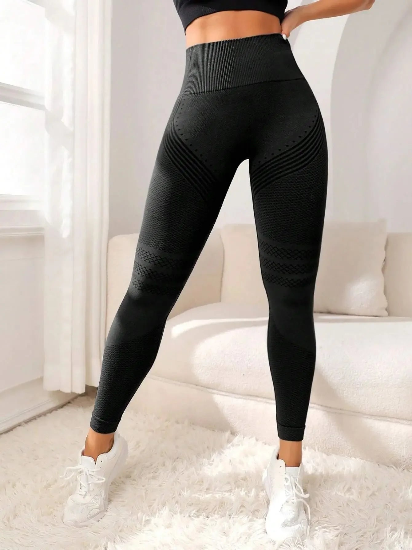 Seamless Knit Leggings for Women Elastic High Waist Tights Gym Trainning Hip Lift Quick Drying and Breathable Fitness Yoga Pants