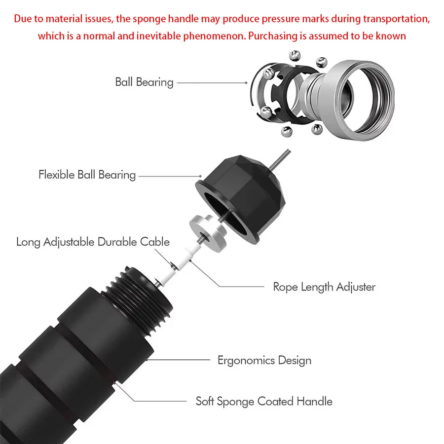 Adjustable Speed Jump Rope – Tangle-Free with Ball Bearings & Foam Handles