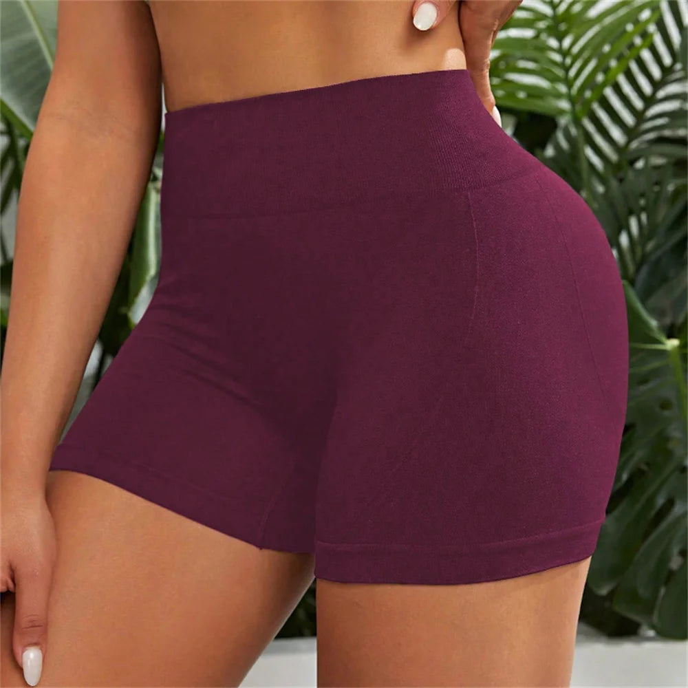Women High Waist Butt Lift Sports Short Pants High Stretch Qyuick-Drying Breathable Yoga Shorts Athletic Tights